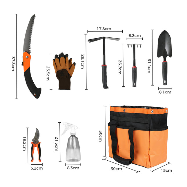 Lambu Gardening Hand Tools 7PC with Storage Bag-1975420464029372418