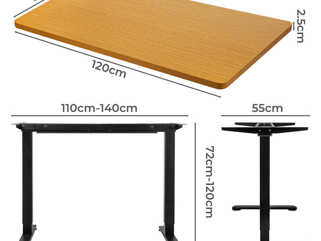 Levede Motorised Standing Desk Adjustable 120cm Natural 800x 1.5MM-1973193821227454466