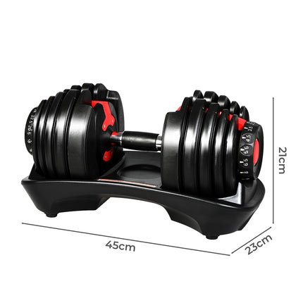 Centra 24kg Adjustable Dumbbell Set Home Gym-1973193425230630914