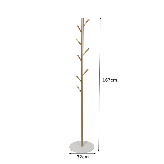 Levede Coat Rack Hat Clothes Stand Hanger Gold-1973193816102014978