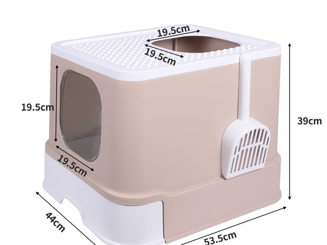 PaWz Cat Litter Box Fully Enclosed Kitty Coffee-1864184493900959746