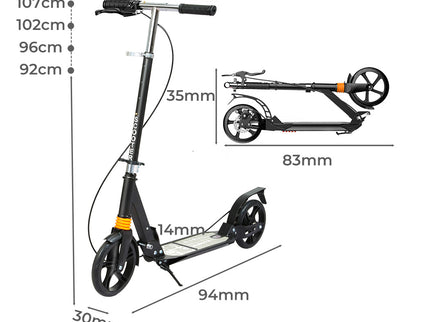 MONVELO Adult Commuter Foldable Scooter Black-1954802392247701506