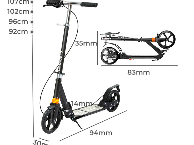 MONVELO Adult Commuter Foldable Scooter Black-1954802392247701506