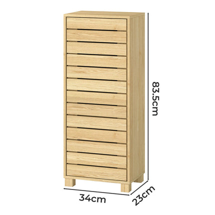 Levede Bathroom Storage Cabinet Handleless Wood Floor Shelf Unit Cupboard Oak-2029334090918006786