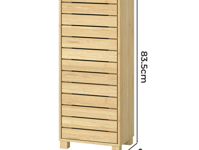 Levede Bathroom Storage Cabinet Handleless Wood Floor Shelf Unit Cupboard Oak-2029334090918006786