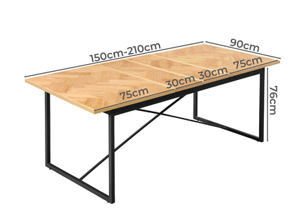 Levede Dining Table Extendable Rectangle Kitchen-1910112199381225474