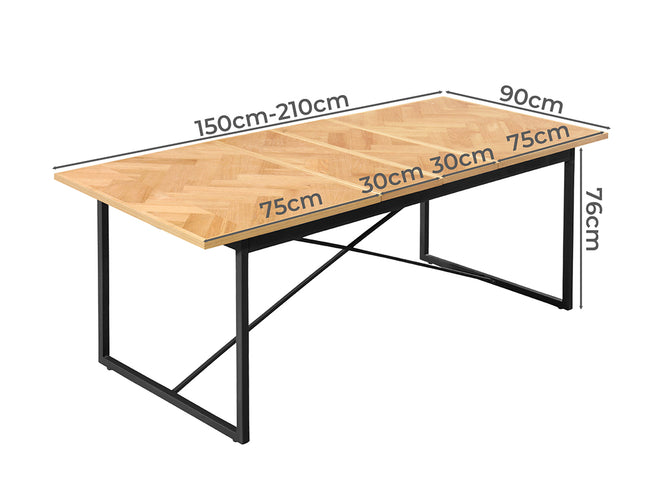 Levede Dining Table Extendable Rectangle Kitchen-1910112199381225474