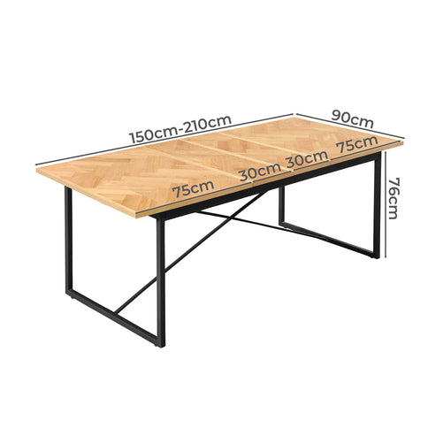 Levede Dining Table Extendable Rectangle Kitchen-1910112199381225474
