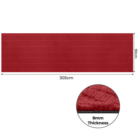 Marlow Extra Large Floor Rug Non Slip 90cm x 305cm Red-1910112285414789122