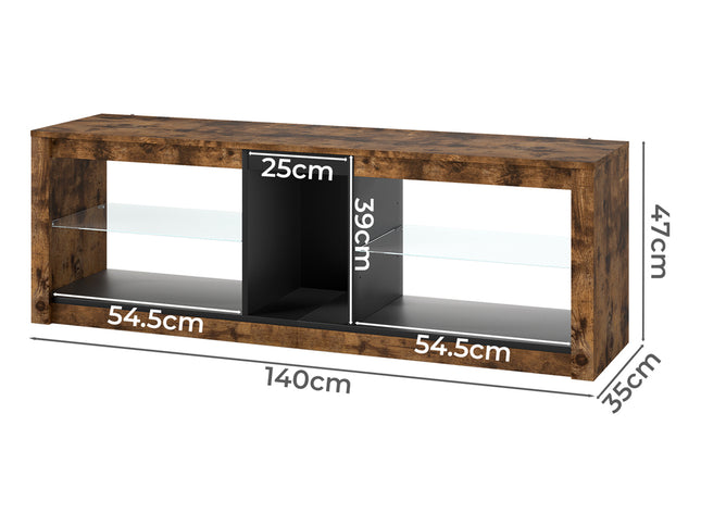 Levede TV Stand Cabinet Glass Display Storage Shelves-2011971130453266434