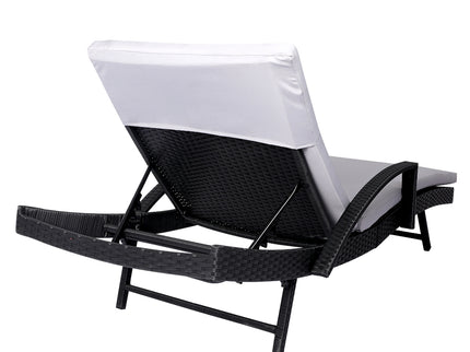 2PCS Levede Sun Lounger Wicker Lounge Grey-1864184449382617091