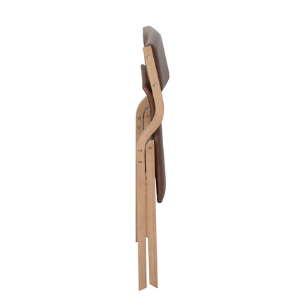 Levede 2x Dining Chairs Foldable PU Brown-1975420497265037315
