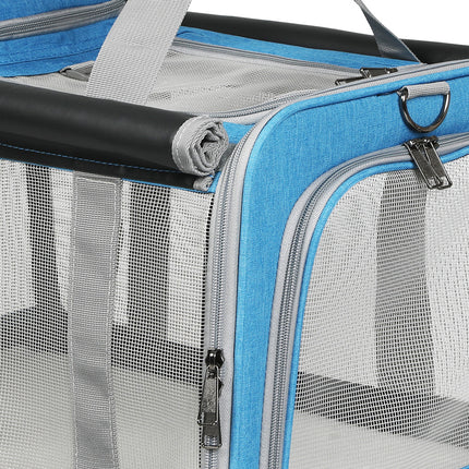 Pawz 3 in 1 Pet Soft Crate Dog Cat Carrier XL Size Blue-1954802466226835459