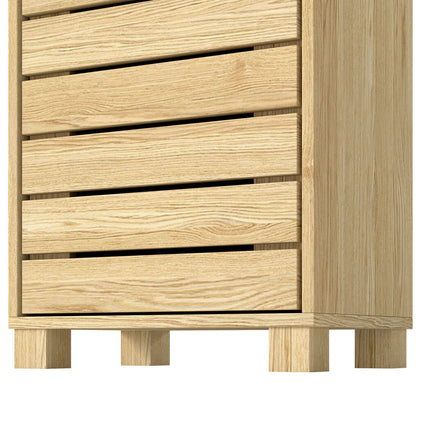 Levede Bathroom Storage Cabinet Handleless Wood Floor Shelf Unit Cupboard Oak-2029334090918006787
