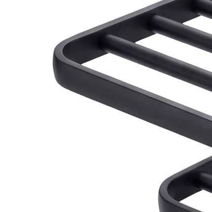 Levede Towel Rack Bathroom 2 Bars Rail Holder Wall Mounted Storage Shelf Black-2050059022438109187