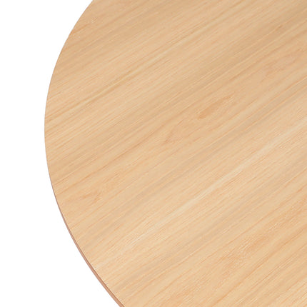 Levede Dining Table Round Rubberwood Base 100cm Natural 100 CM-1973194086840143875