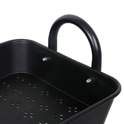 Levede 3 Tiers Kitchen Storage Trolley Black-1973193878030913539