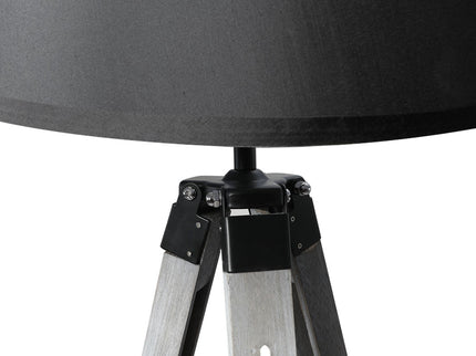 EMITTO Tripod Wooden Floor Lamp Shaded Grey-1864184396748296195