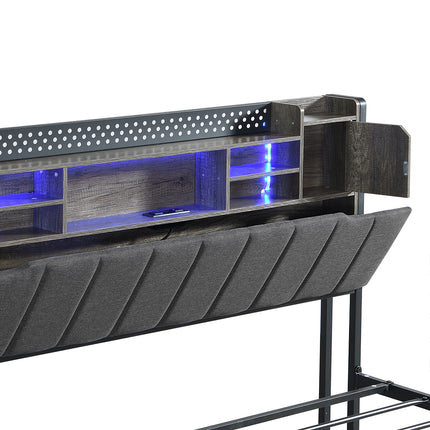 Levede Queen Bed Frame with Storage Headboard RGB LED-1973193510035263491