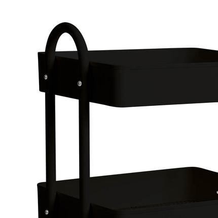 Levede 4 Tiers Kitchen Trolley Cart Black-1973193877439516675