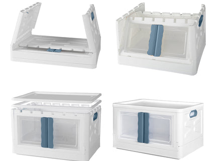 Storage Box Stackable Container 45L Blue-1864184614675943427