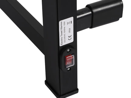 Heated Towel Rail Warmer Rack Wall Mounted Black-1910113122912440323