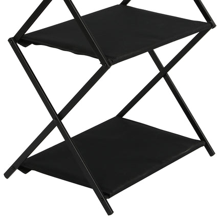 Levede Foldable Camping Storage Shelves 2 Layer with Hooks Black-1894516820644335619
