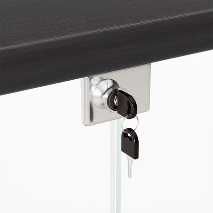 Stacked Glass Display Cabinet Lockable Collections Storage 2 Tier Shelf 2 Door-1973193459267407875