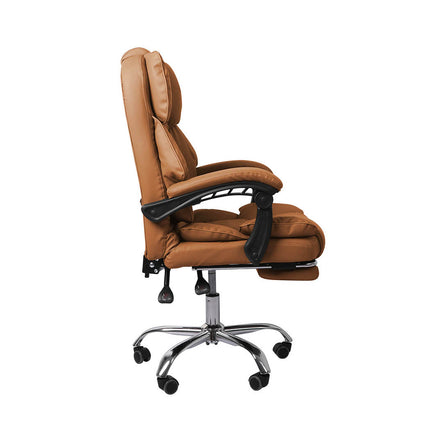 Levede Gaming Chair Office Computer Brown Footrest-1973194005621641219