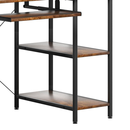 Levede Office Gaming Computer Desk Brown-1975420387466547203