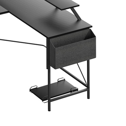 Levede Computer Desk Corner Desk Black-1973193440330125315