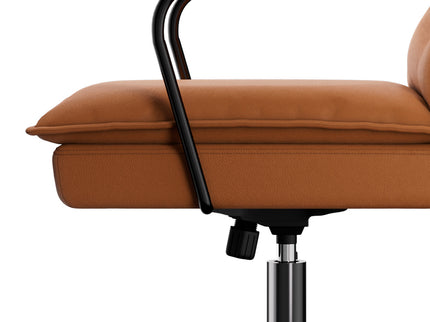 LEVEDE Ergonomic Office Chair Computer PU Brown-1910149778990305283