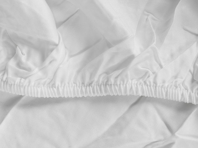 Dreamz 4pcs Double Size 100% Bamboo Bed Sheet Set in White Colour-1942353307725074435