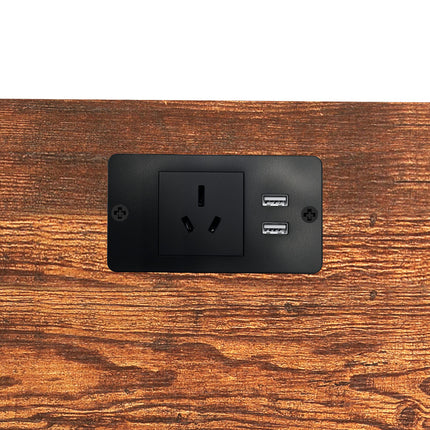 Levede LED Bedside Table with 2 Drawers Power Outlets-2006733391147438083