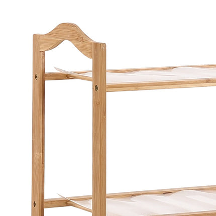 2x Levede 3 Tier Bamboo Shoe Rack Shoes-1919892878260310019