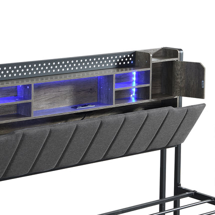 Levede King Bed Frame with Storage Headboard RGB LED-2011971105136447491