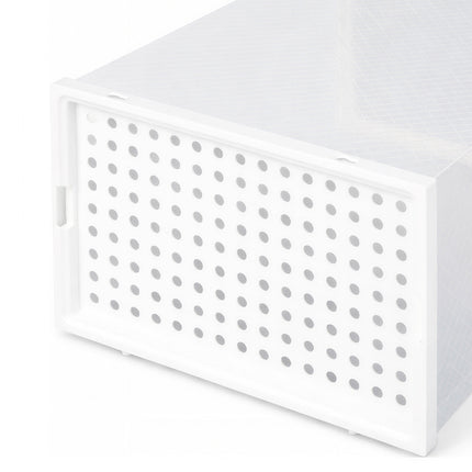 Stacked Shoe Rack Storage Boxes 12 Pcs Stackable Clear Plastic Display Cases-2065254306415775747