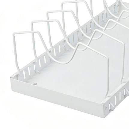 Toque Pots and Pans Organiser Saucepan Holder Storage Pull Out Rack Holder White-2065254301424553987