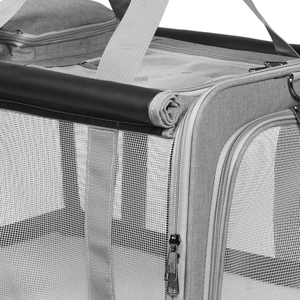 Pawz 3 in 1 Pet Soft Crate Dog Cat Carrier XL Size Grey-1975420341580861443