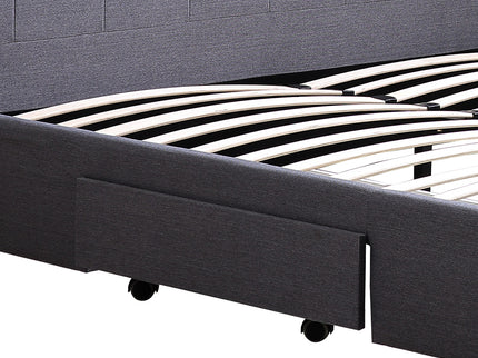Levede Queen Bed Frame Fabric Tufted Dark Grey-1942353311701274627