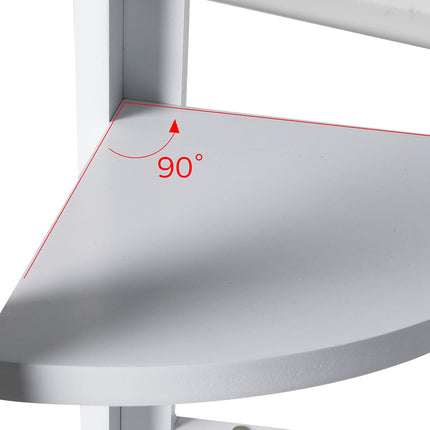 Levede 5 Tier Corner Shelf Wooden Storage White-1973194041973673987