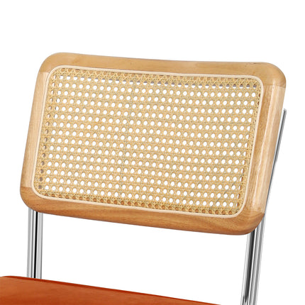 Levede 2xRattan Chair Dining Chairs Orange-1973194084940124163