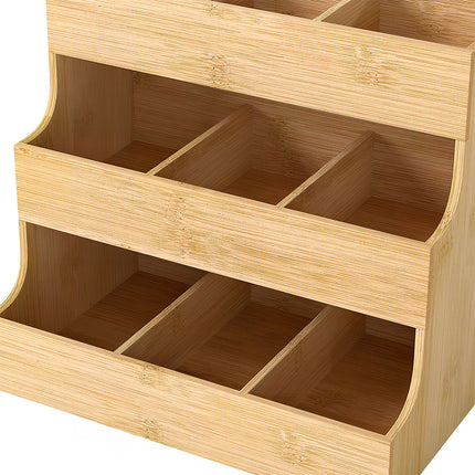 Toque Vertical Bamboo Tea Organizer Holds 180 Tea Bags-1973193601324290051
