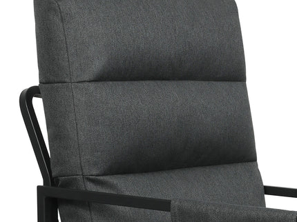 Levede Metal Framed Lounge Chair Linen in Dark Grey-1910149775286734851