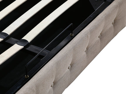 Levede Fabric Bed Frame Queen Tufted Beige-1942353310849830915