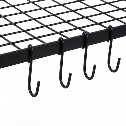 Toque Metal Pot Pan Rack Hanging Kitchen Shelf Wall Mounted Organizer 10 Hooks-2061251871485595651