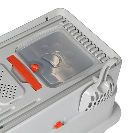 Pawz Stainless Steel Cats Litter Box Hooded High Enclosed Large Kitty Toilet-2029334099461804035