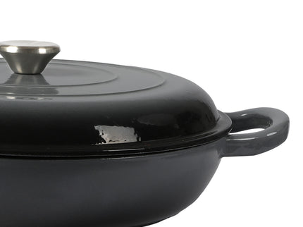 3.5L Enamel Dutch Oven Pan in Black Colour-1864184348593491971
