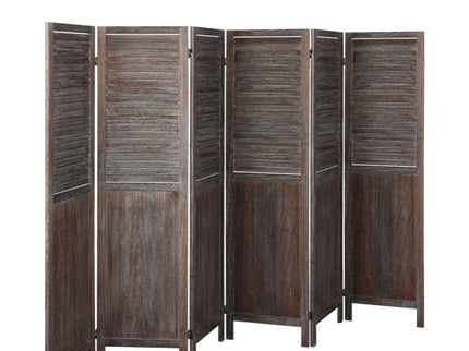 Levede 6 Panel Partition Room Divider Brown-1864184741180346371
