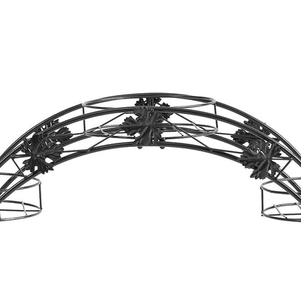 2X Plant Stand Outdoor Indoor Metal Black-1975420419141931011